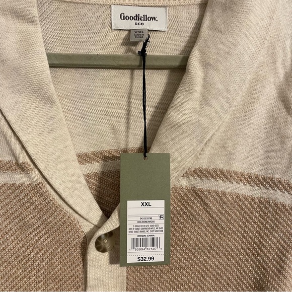 Goodfellow & Co Men's Beige and Light Brown Cardigan - Picture 10 of 11